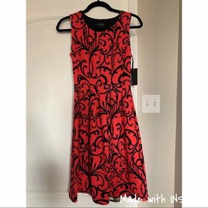 Enfocus Studio pink and navy sleeveless dress